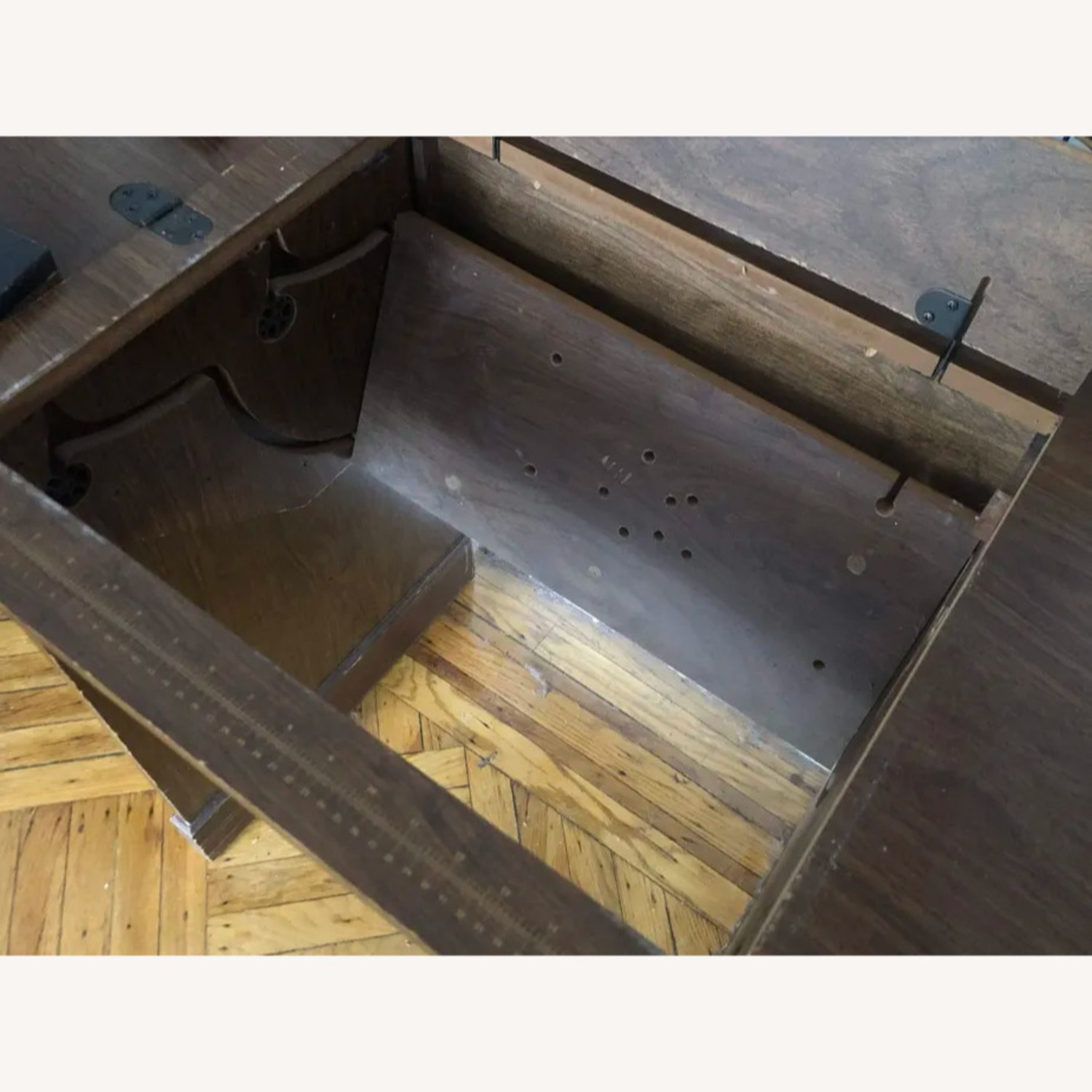 Vintage Wooden Sewing Machine Desk - image-5