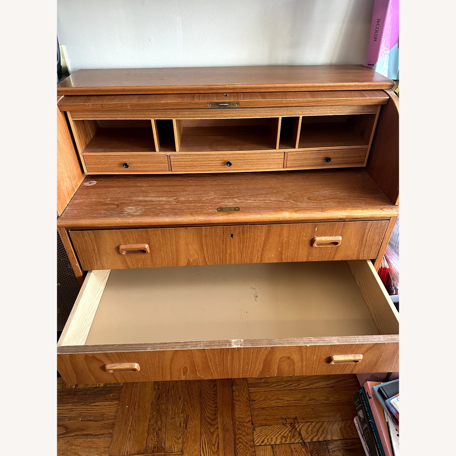 Vintage/Antique Finds Light Brown Wood Sideboard - image-7
