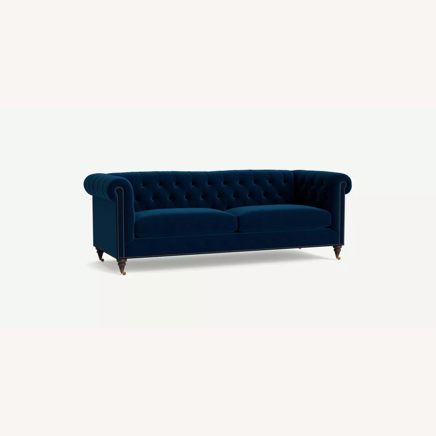 Anthropologie Chesterfield Lyre Blue Velvet Sofa - image-5