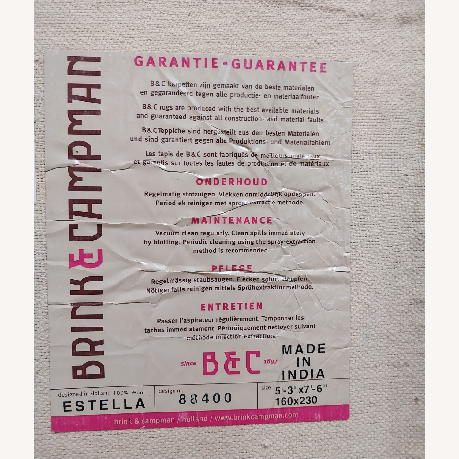 Brink & Campman Estella Wool Area Rug 5'3" x 7'6"' - image-7