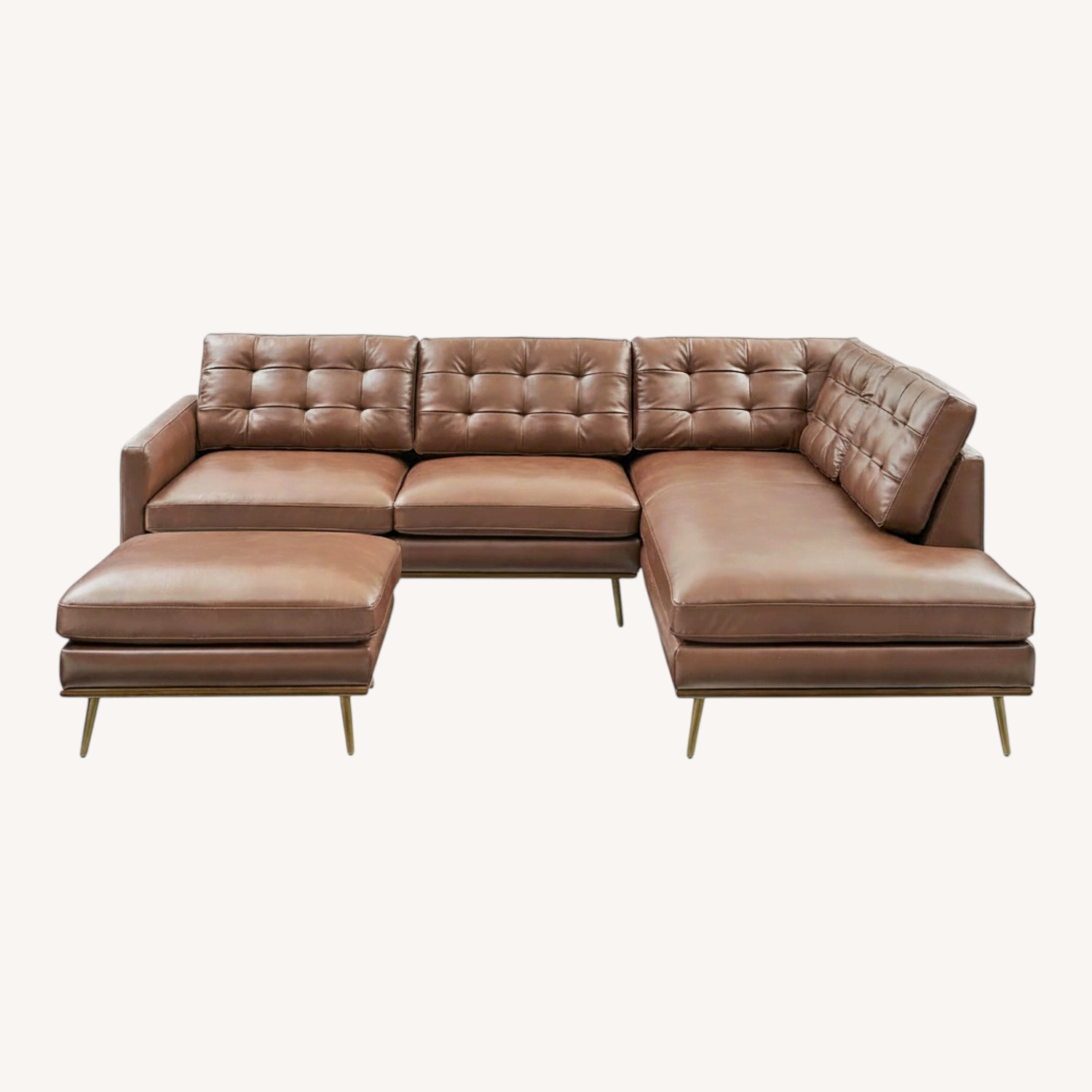 Castlery Isaac Dark Brown Leather 3+ Piece Sectional - image-0