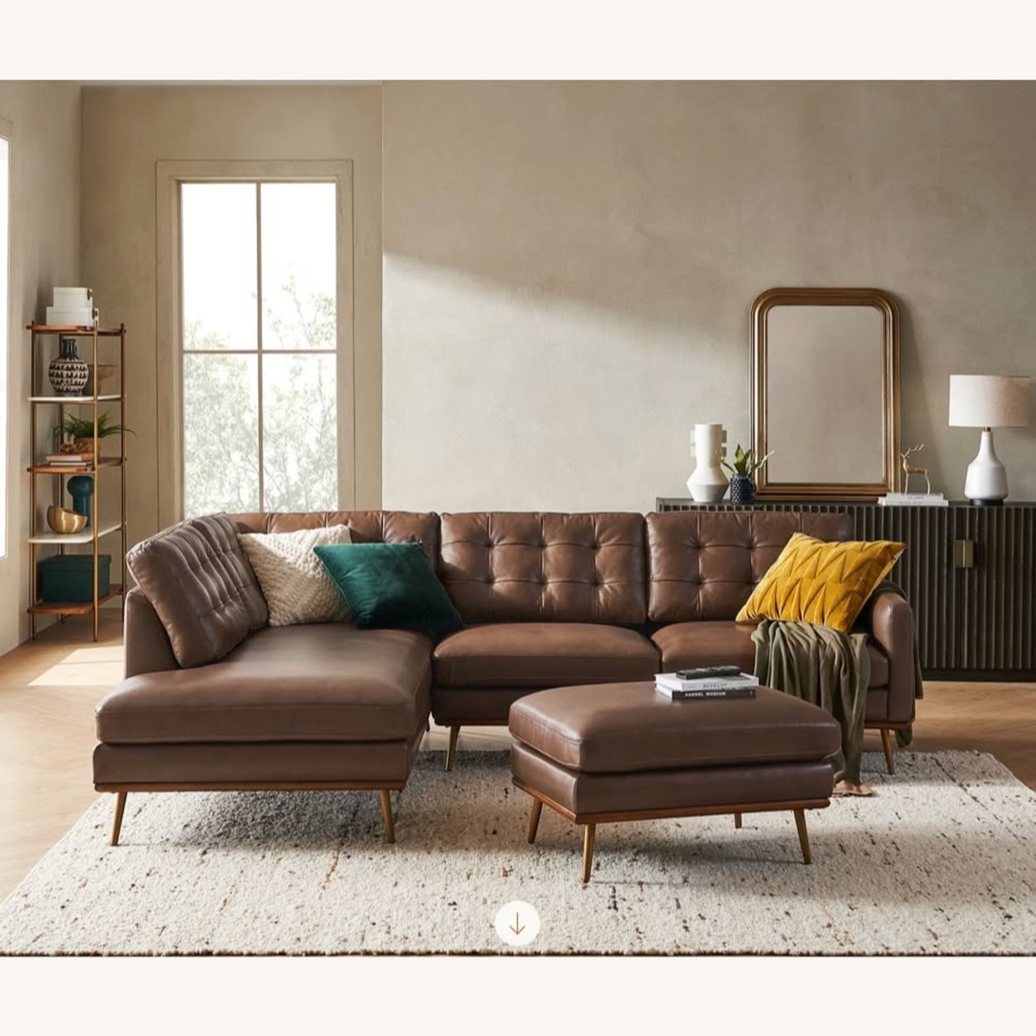 Castlery Isaac Dark Brown Leather 3+ Piece Sectional - image-2