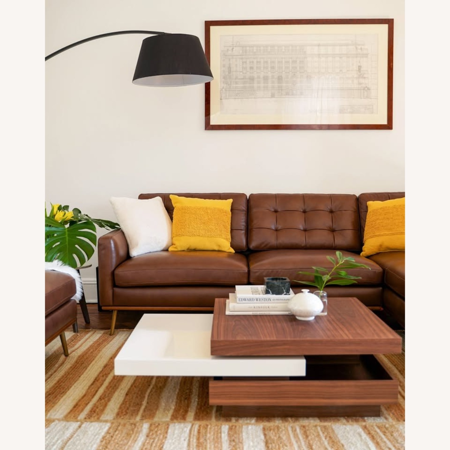 Castlery Isaac Dark Brown Leather 3+ Piece Sectional - image-3