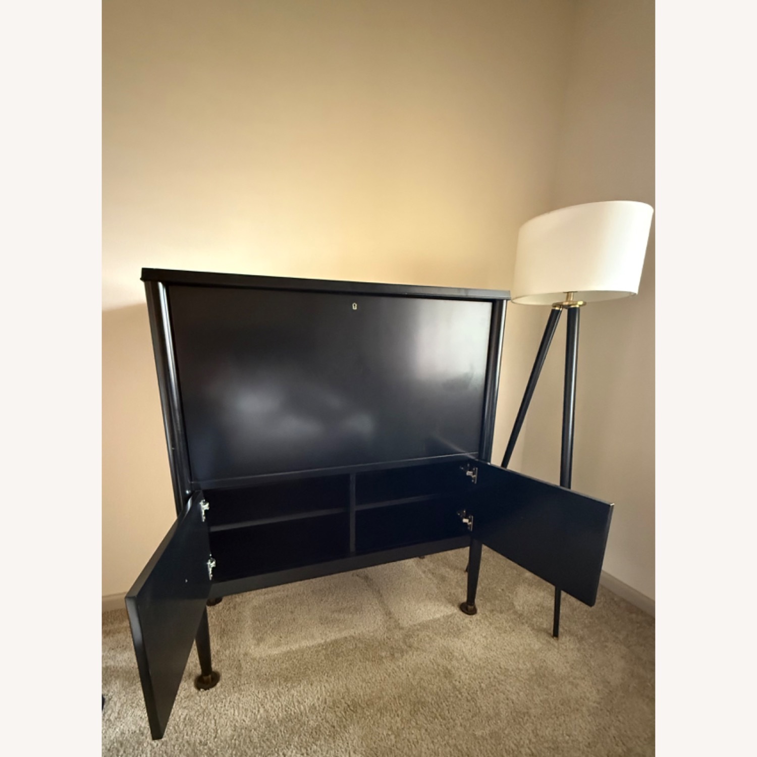 Williams Sonoma Lacourte Black Wood Bookcase - image-3