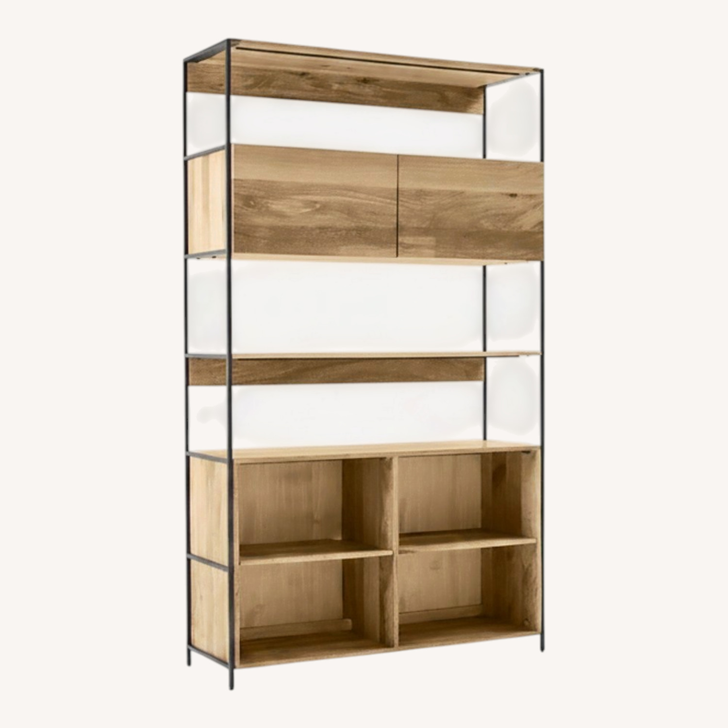 West Elm industrial Open & Closed Bookcase - image-0