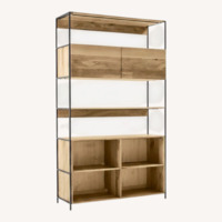 West Elm industrial Open & Closed Bookcase