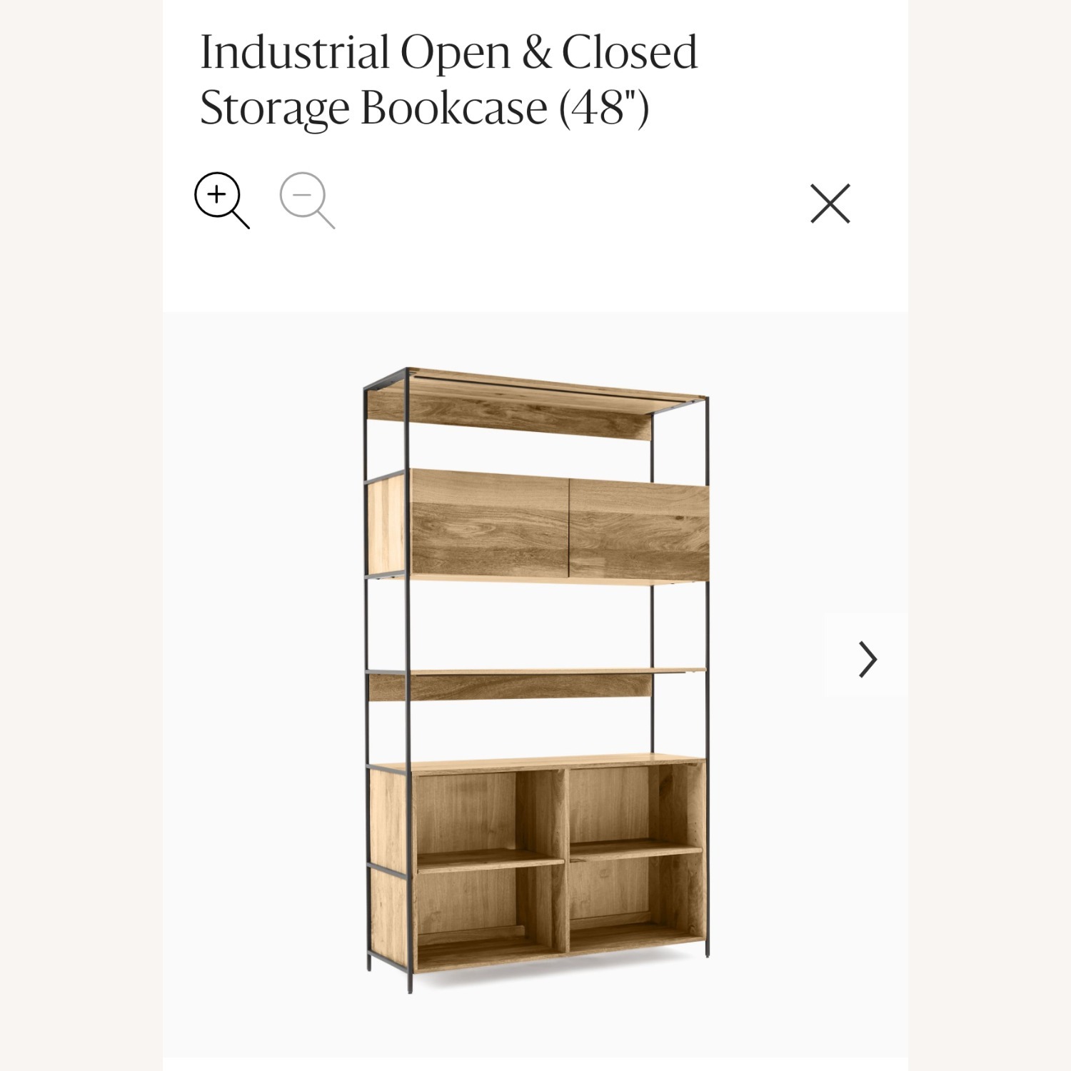 West Elm industrial Open & Closed Bookcase - image-1