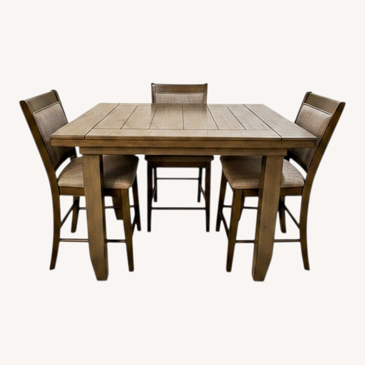 Dark Brown Wood Dining Set - image-0