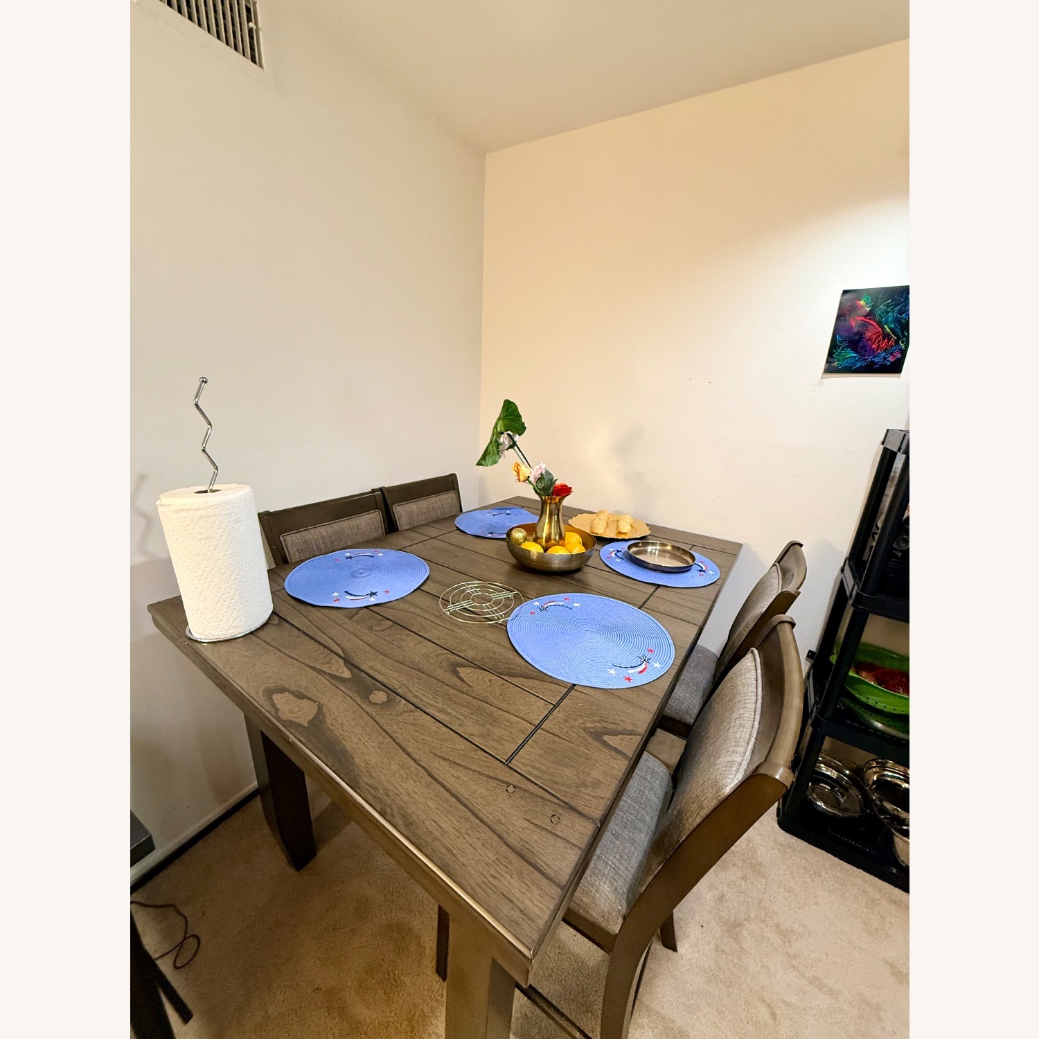 Dark Brown Wood Dining Set - image-6