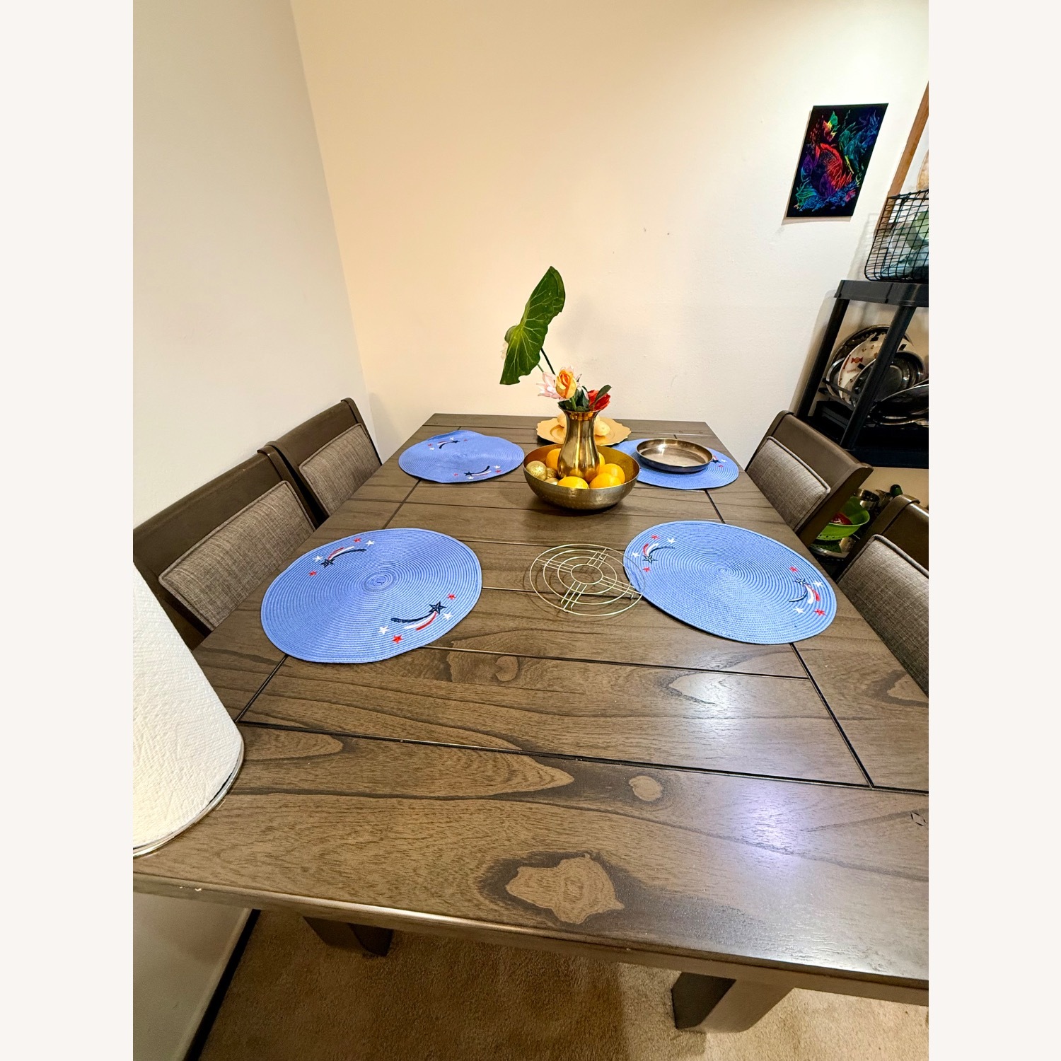 Dark Brown Wood Dining Set - image-4