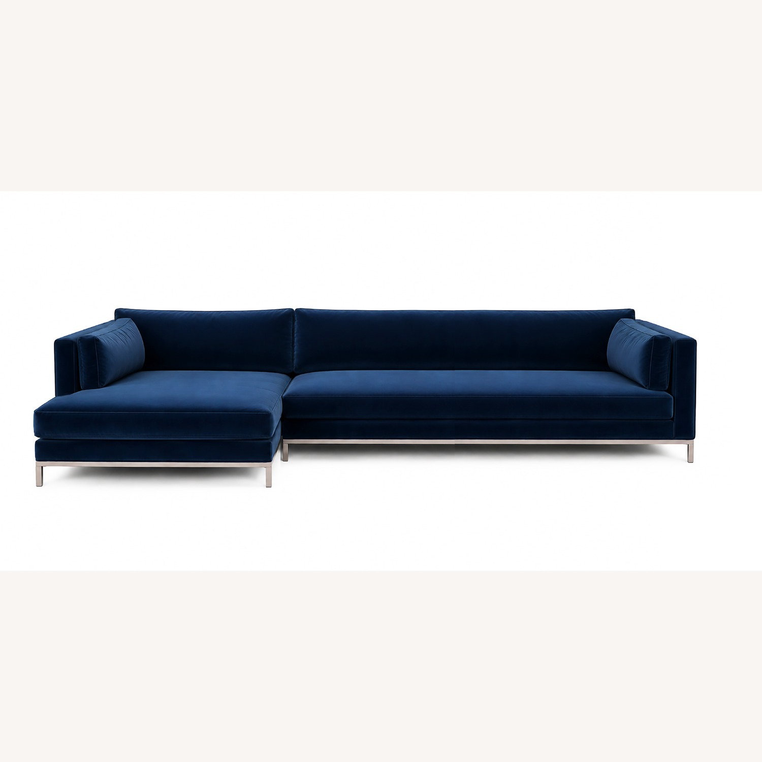 Z Gallerie Blue Fabric 2 Piece Sectional - image-5
