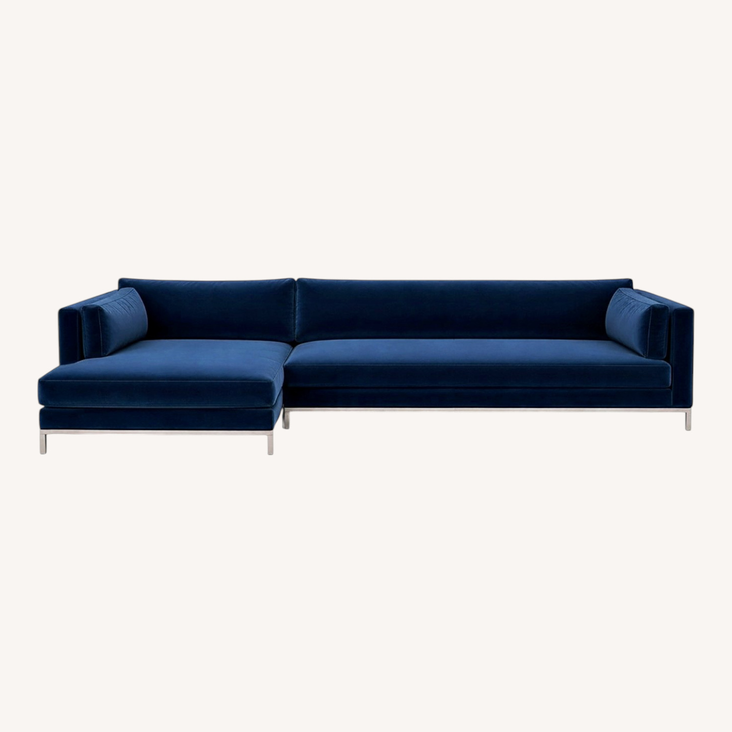 Z Gallerie Blue Fabric 2 Piece Sectional - image-0