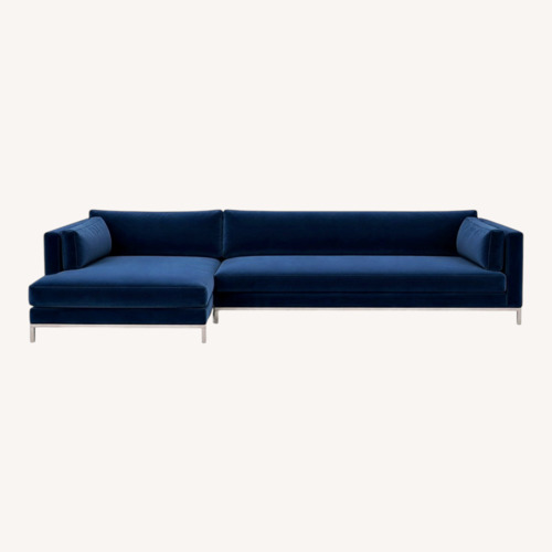 Used Z Gallerie Blue Fabric 2 Piece Sectional for sale on AptDeco
