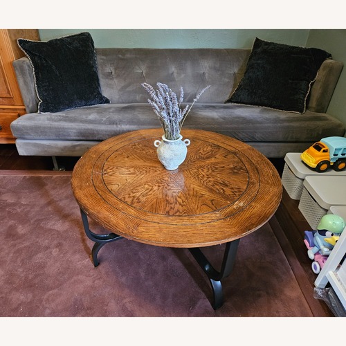 Used CB2 Avec Sofa Green Microsuede 2 Seater Sofa for sale on AptDeco
