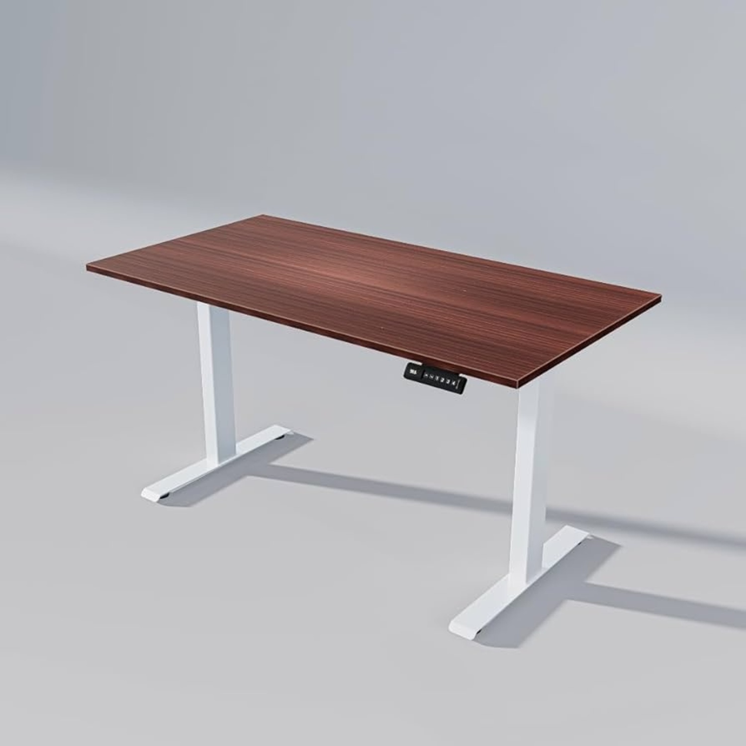 Dark Brown Wood Veneer Desk - image-5