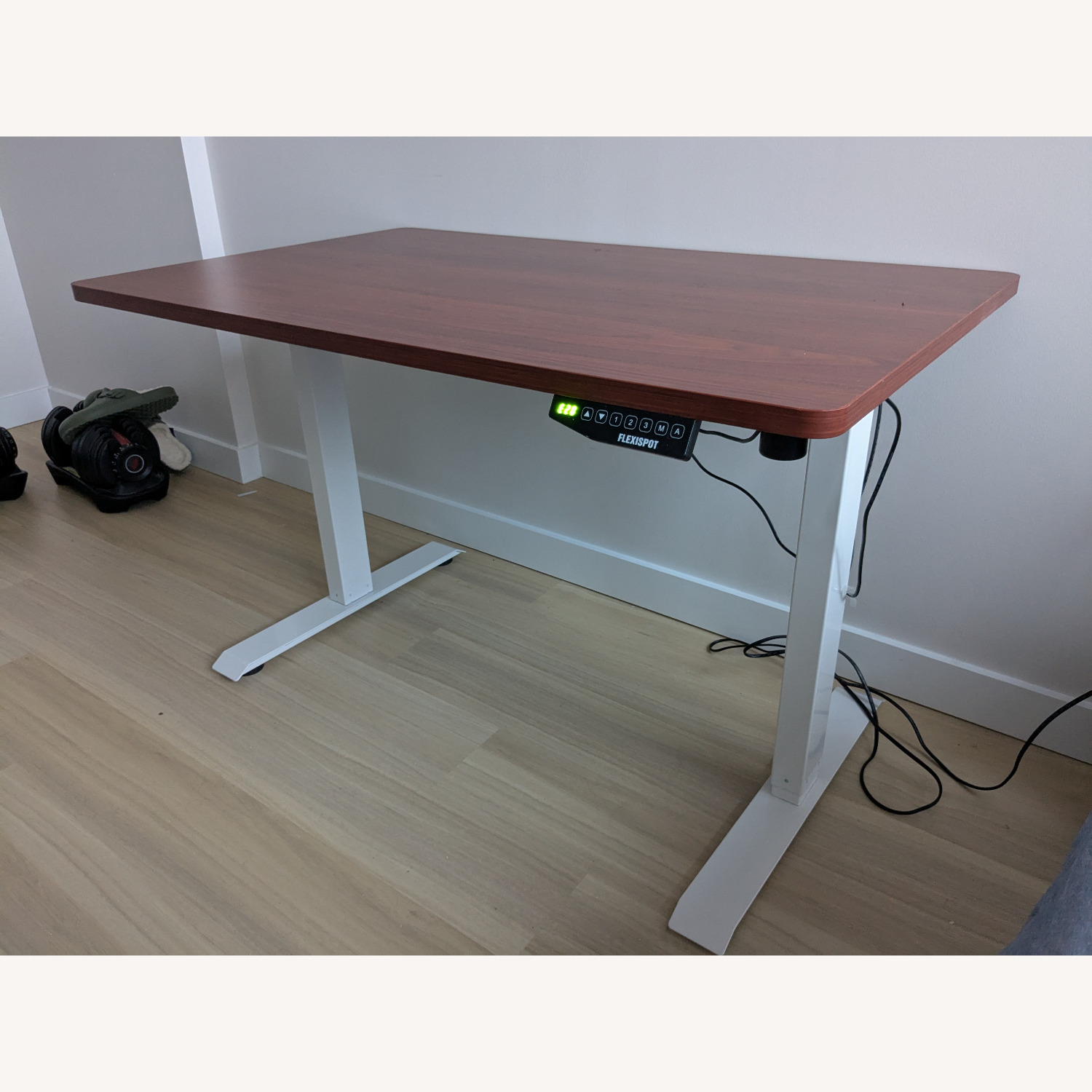 Dark Brown Wood Veneer Desk - image-2
