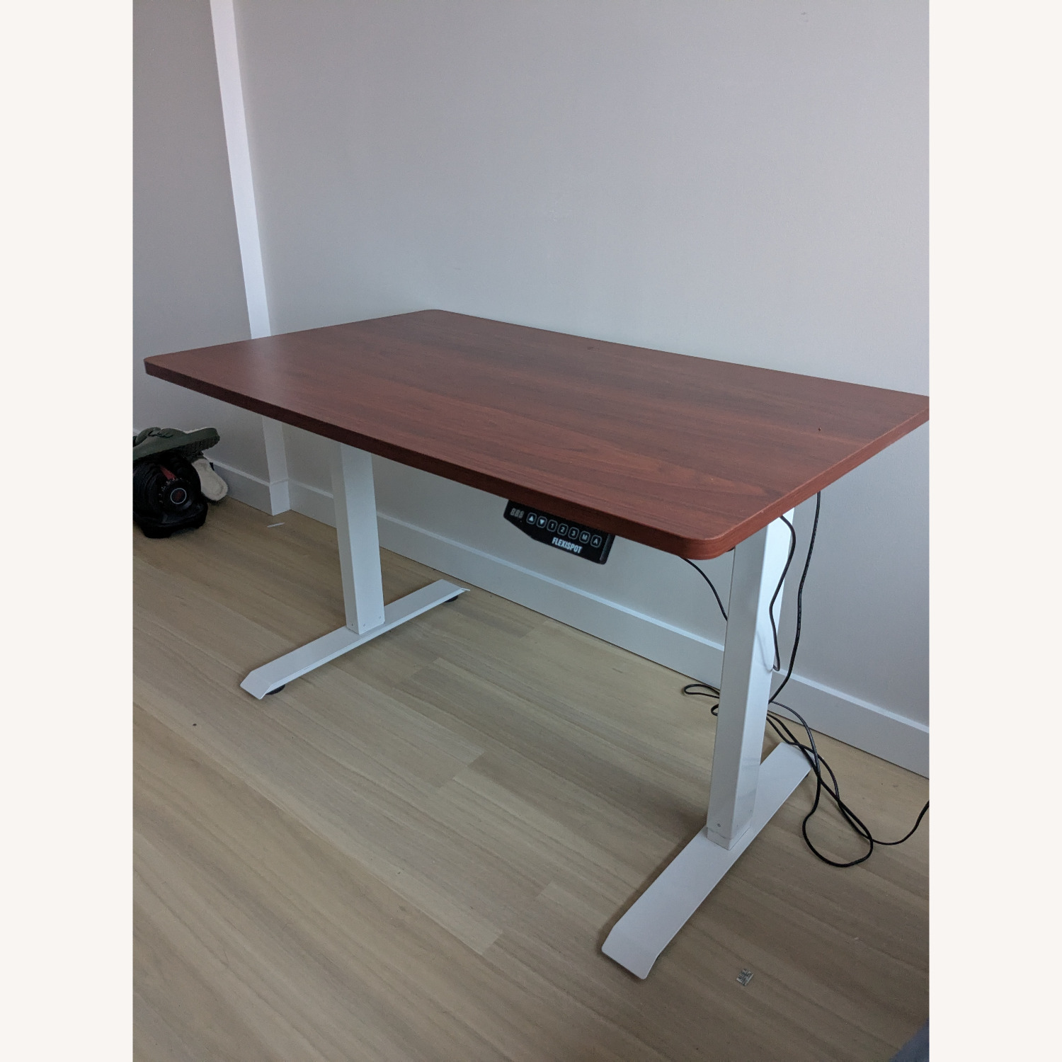 Dark Brown Wood Veneer Desk - image-3