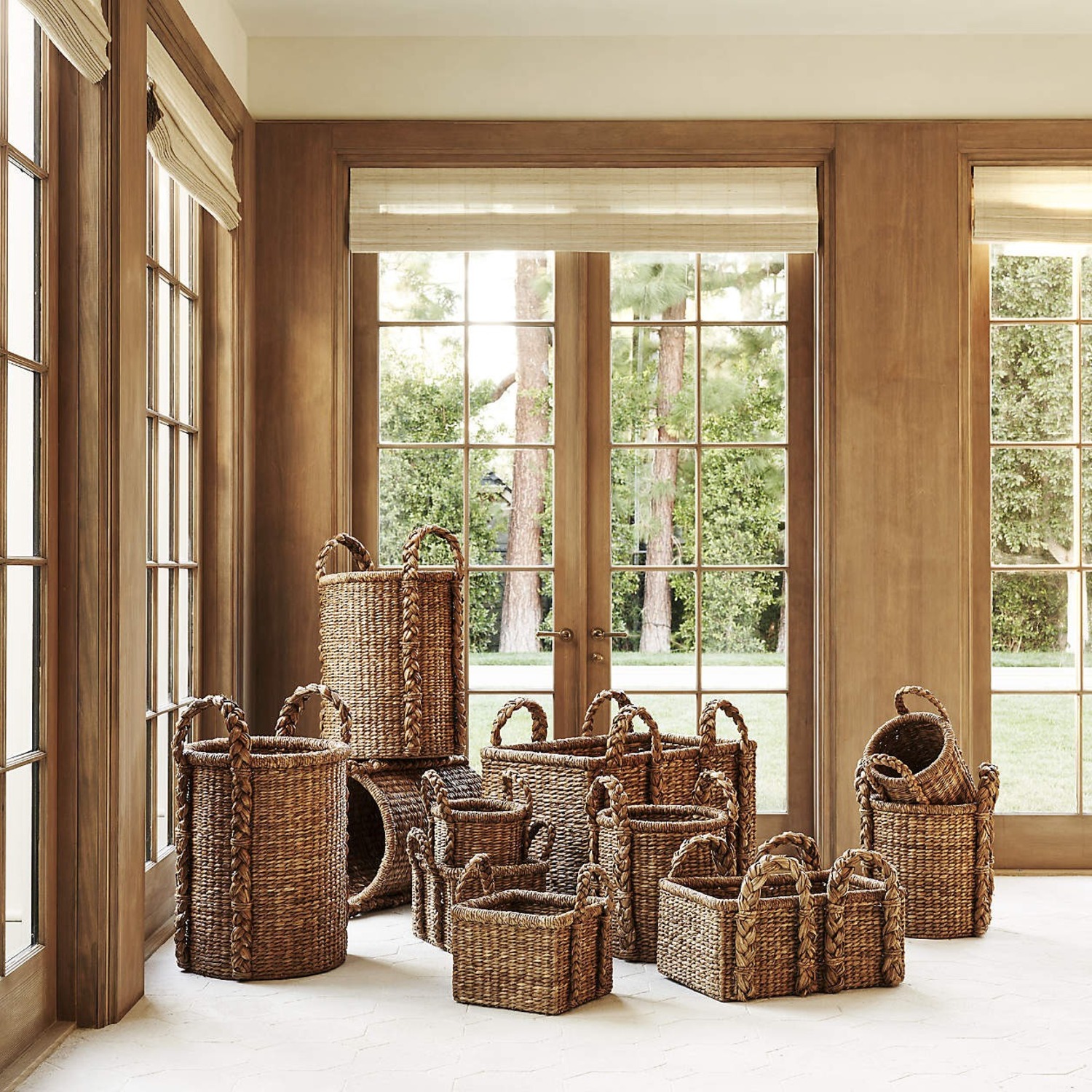 Crate & Barrel Jake Arnold Natural Rattan Baskets - image-1