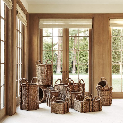 Used Crate & Barrel Jake Arnold Natural Rattan Baskets for sale on AptDeco