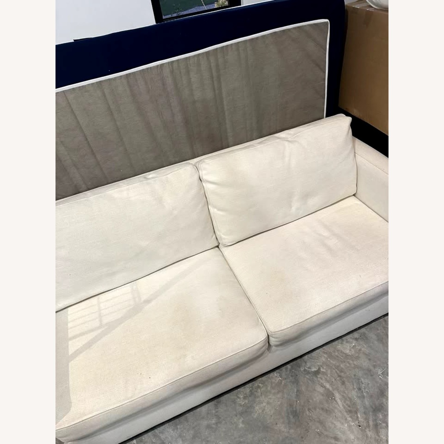 Crate & Barrel White Sleeper Sofa - image-4