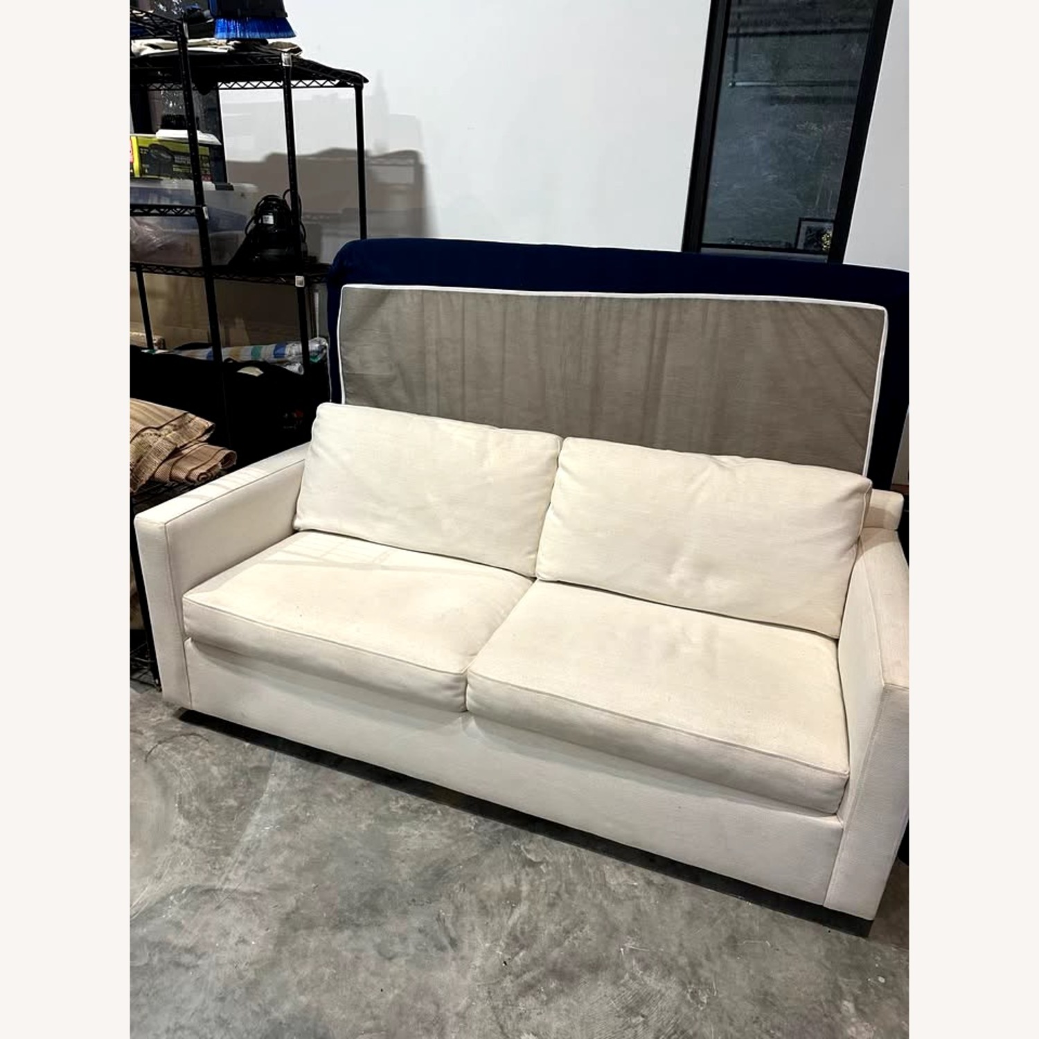 Crate & Barrel White Sleeper Sofa - image-2