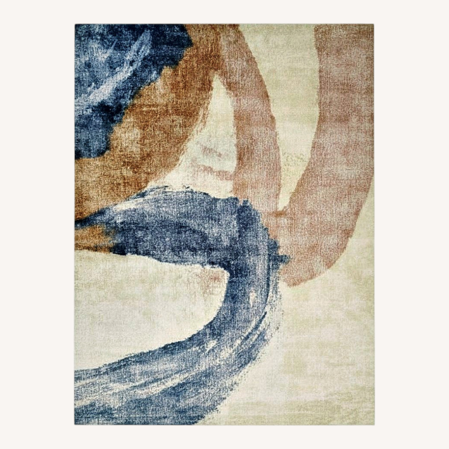 West Elm Zoe Bios Blue Wood Area Rug 8' x 10' - image-0