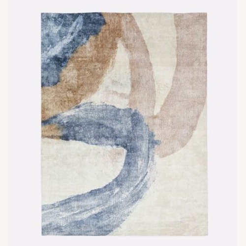Used West Elm Zoe Bios Blue Wood Area Rug 8' x 10' for sale on AptDeco