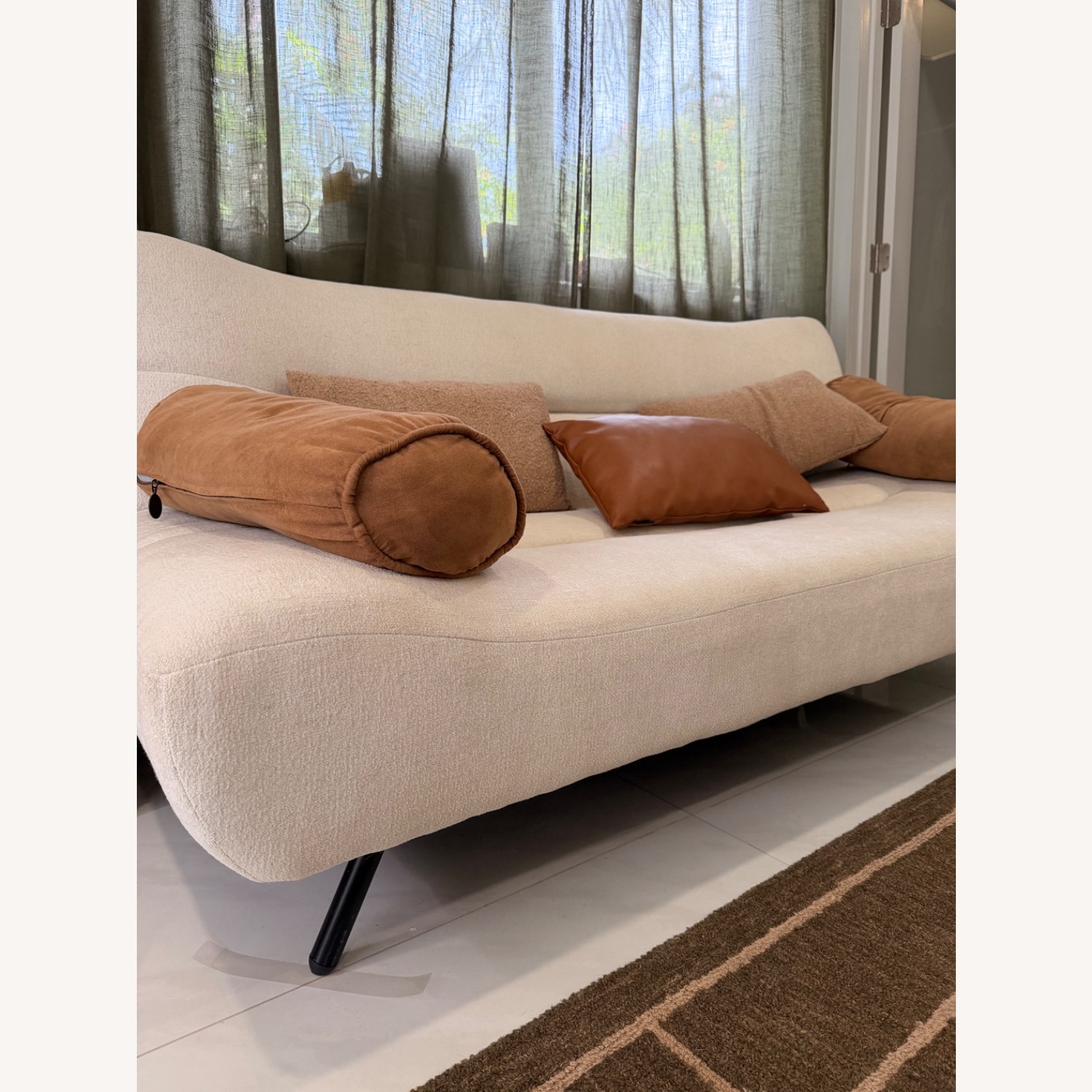 West Elm White Fabric Sleeper Sofa - image-2