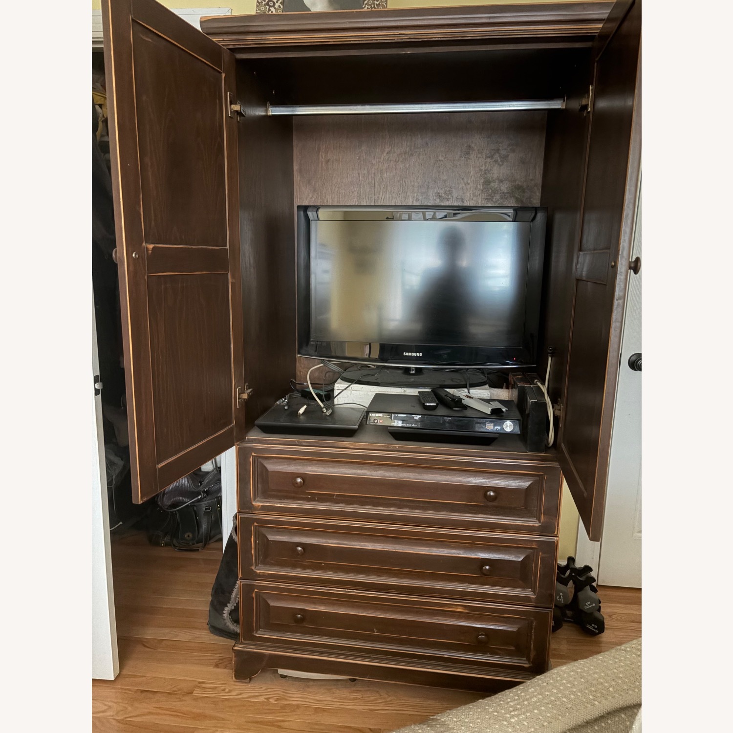 Gothic Cabinet Craft Espresso Stained Armoire - image-2
