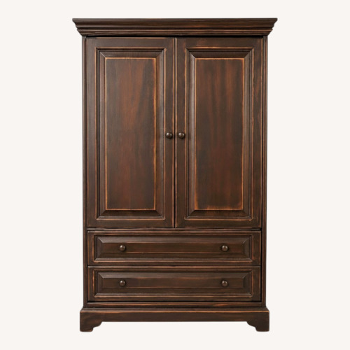 Used Gothic Cabinet Craft Espresso Stained Armoire for sale on AptDeco