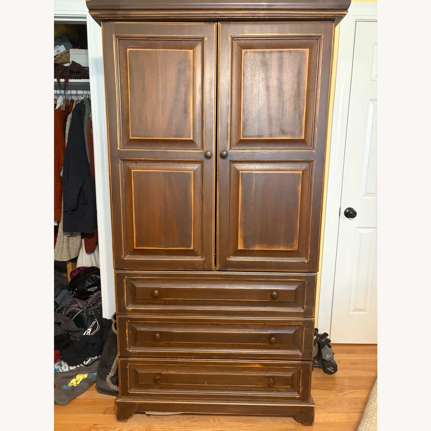 Gothic Cabinet Craft Espresso Stained Armoire - image-1