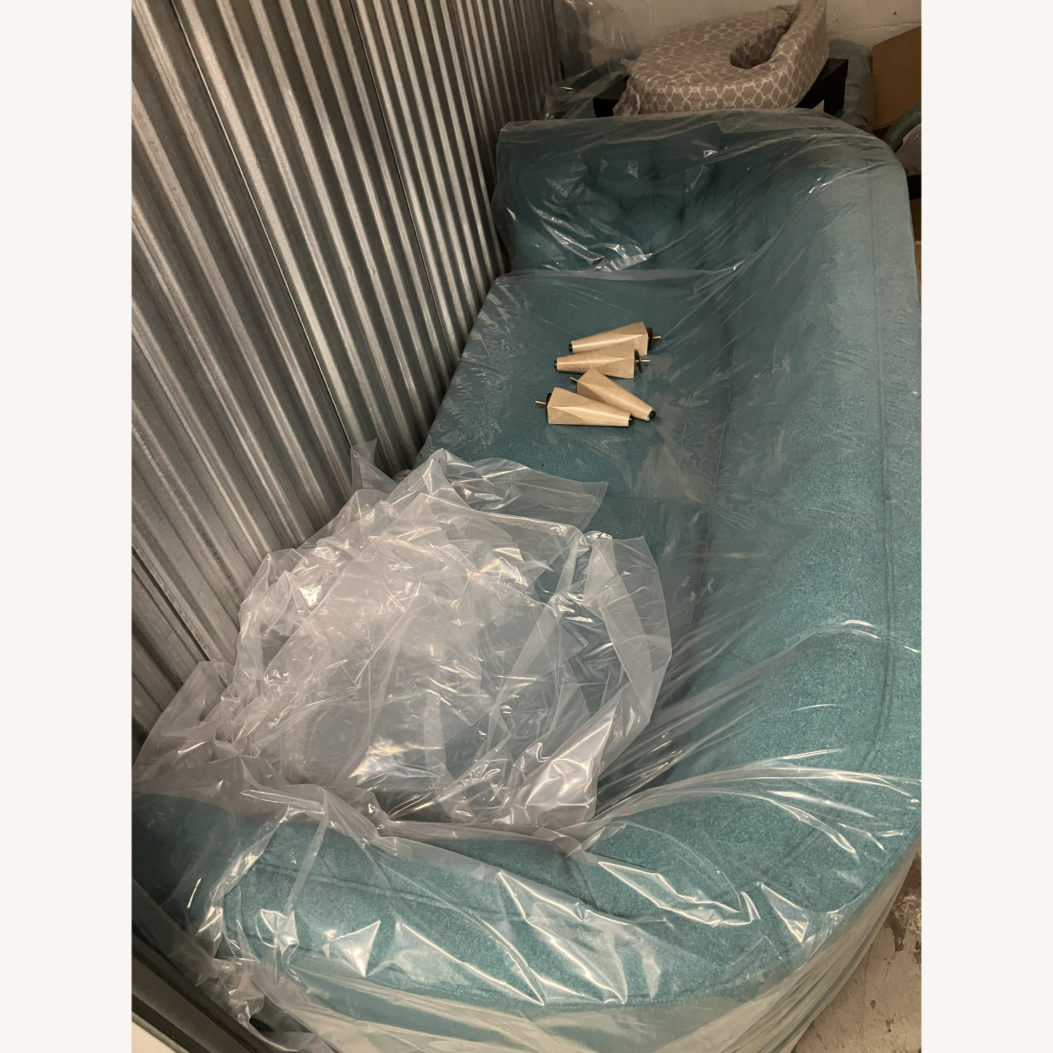 Anthropologie Andi Blue Fabric 3+ Seater Sofa - image-3