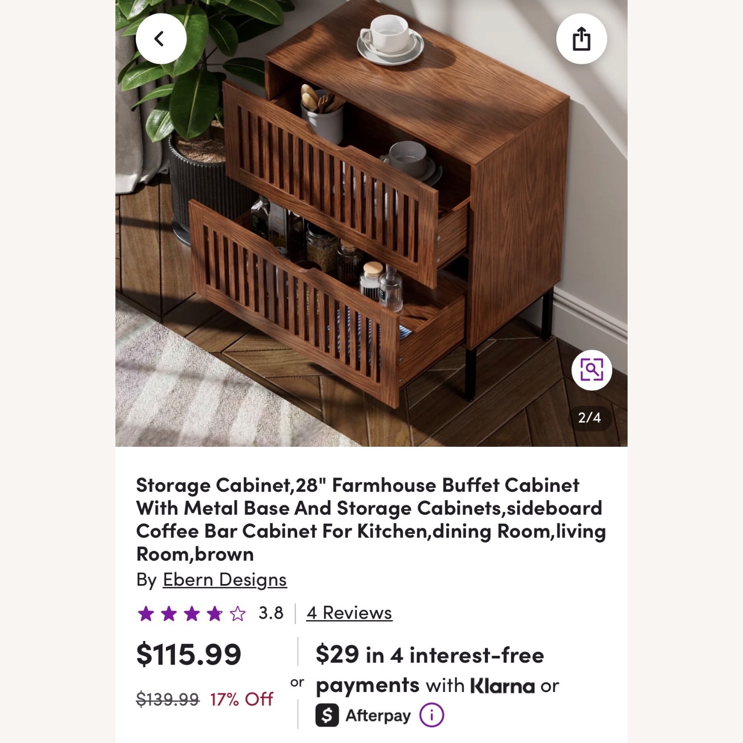 Wayfair Dark Brown Wood Cabinet - image-5