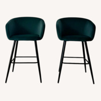 Vintage/Antique Finds Green Velvet Stools
