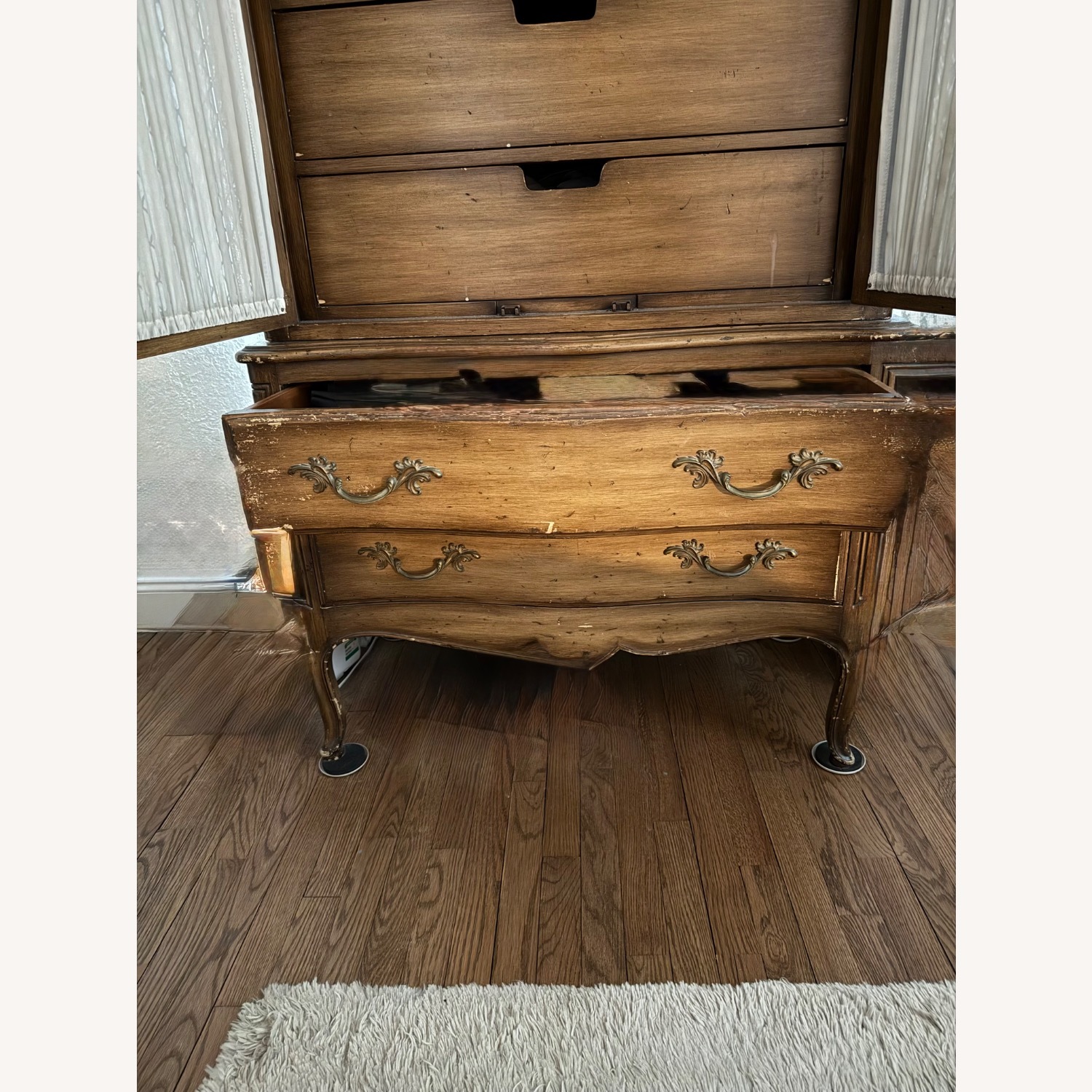 French Provincial Wood Armoire - image-2