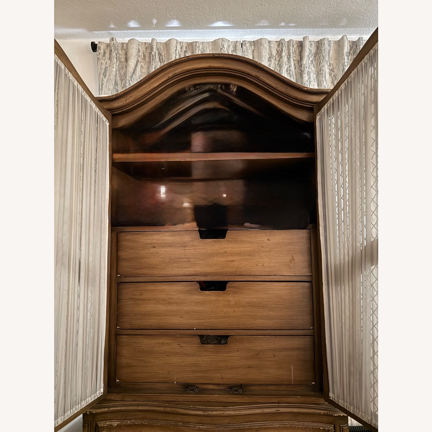 French Provincial Wood Armoire - image-3