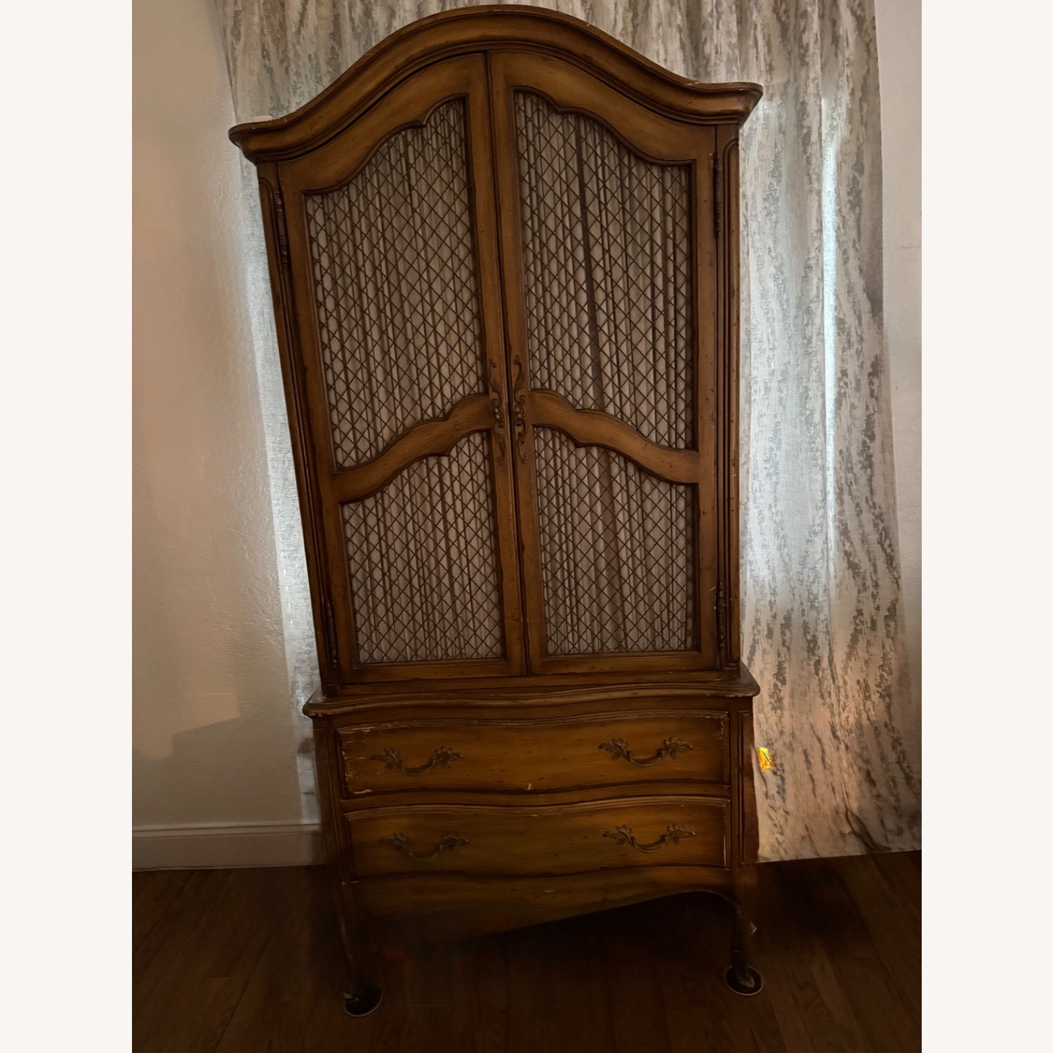 French Provincial Wood Armoire - image-1