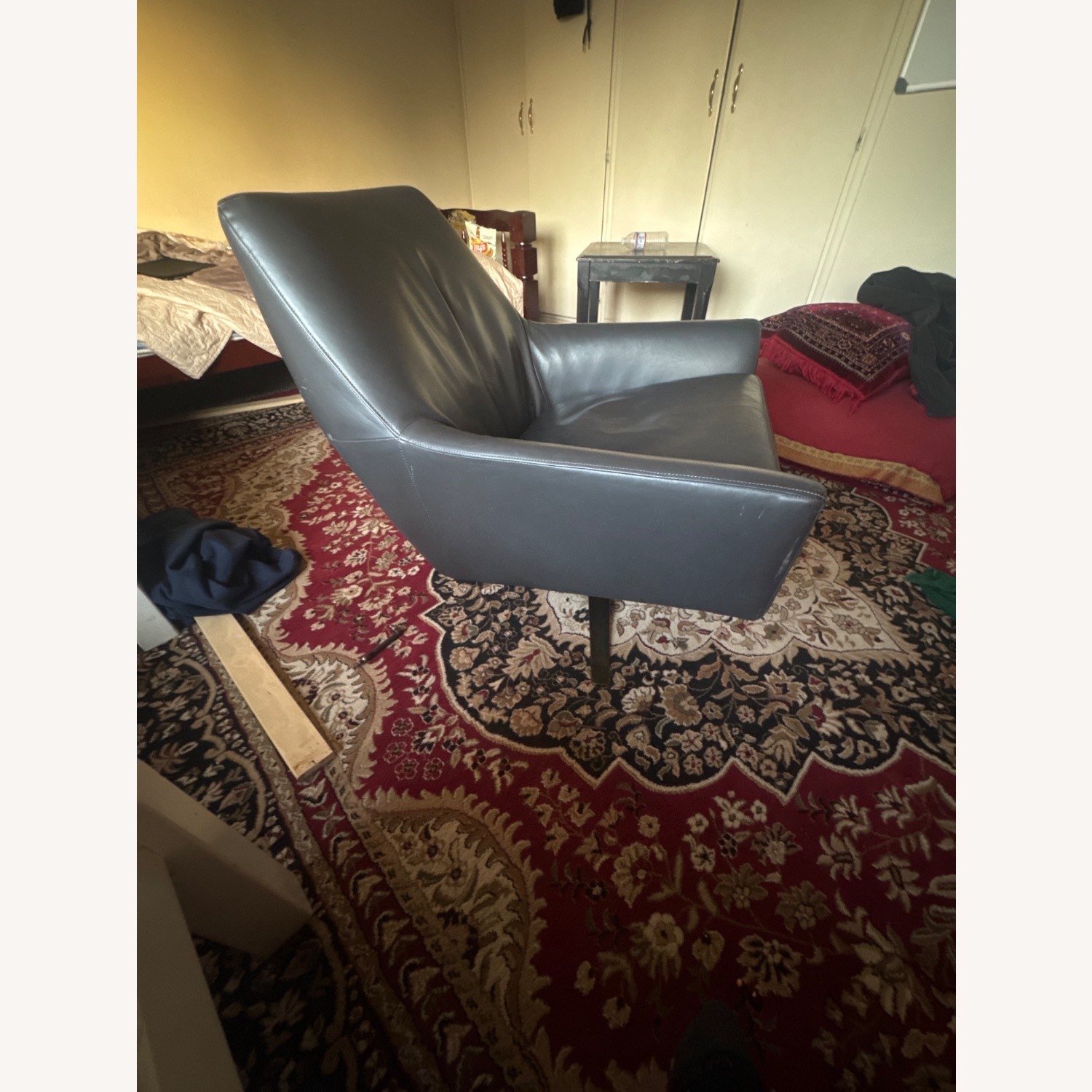 West Elm Lucas Leather Swivel Base Chair - image-2
