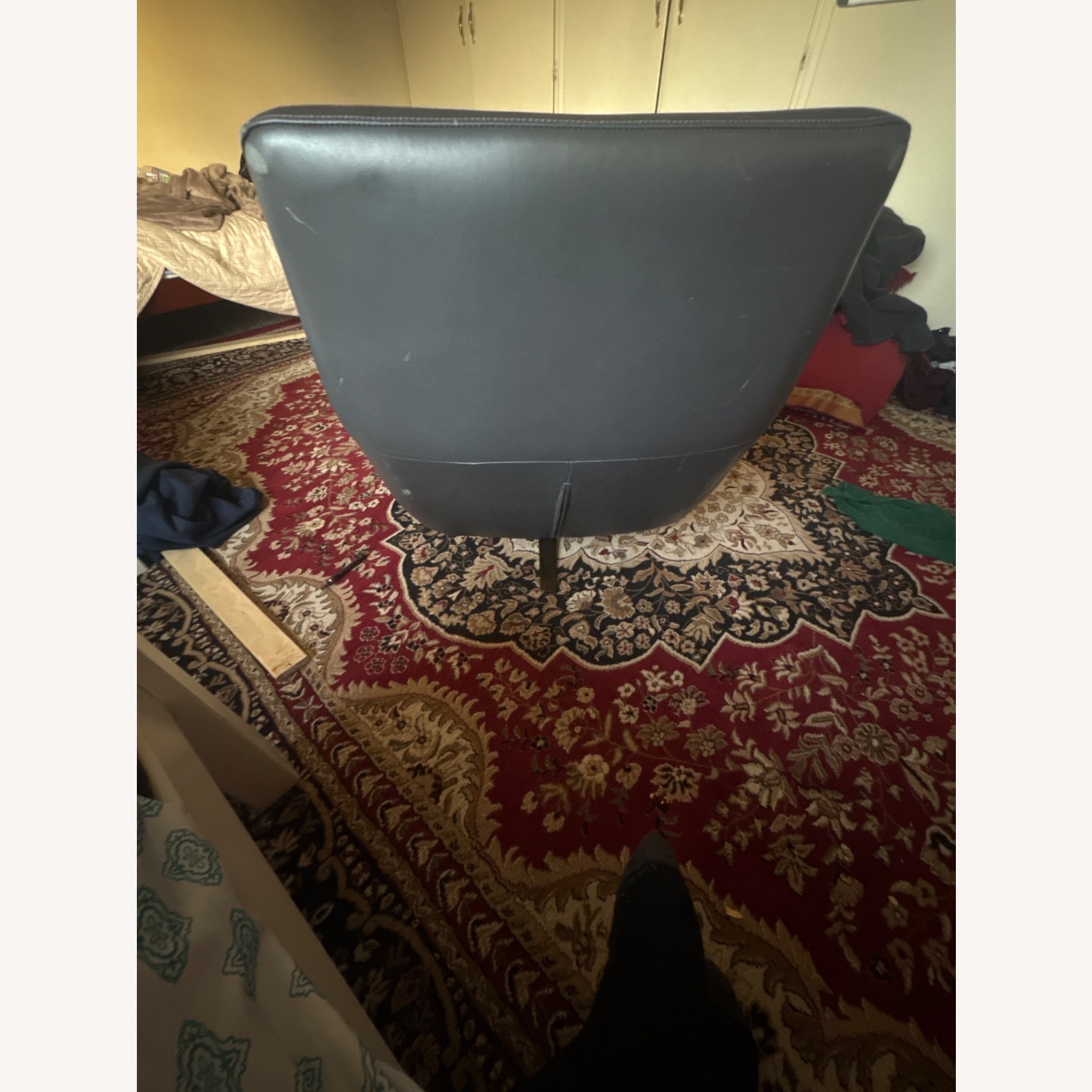 West Elm Lucas Leather Swivel Base Chair - image-4
