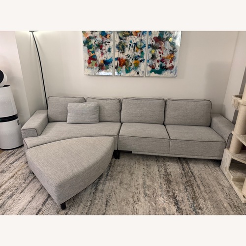 Used Lazzoni Light Gray Fabric 3+ Piece Sectional for sale on AptDeco