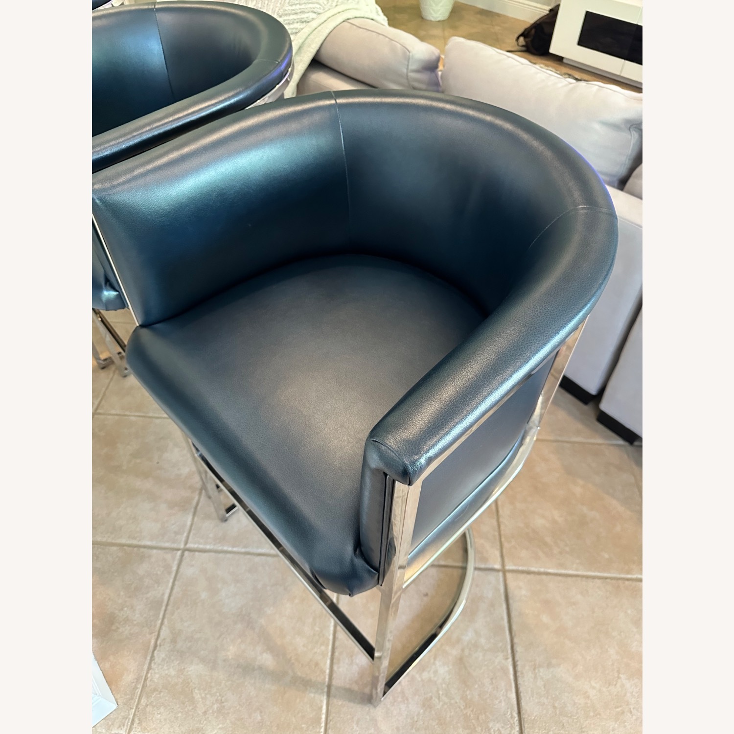 Vanguard Furniture Harrison Blue Leather Stools - image-4