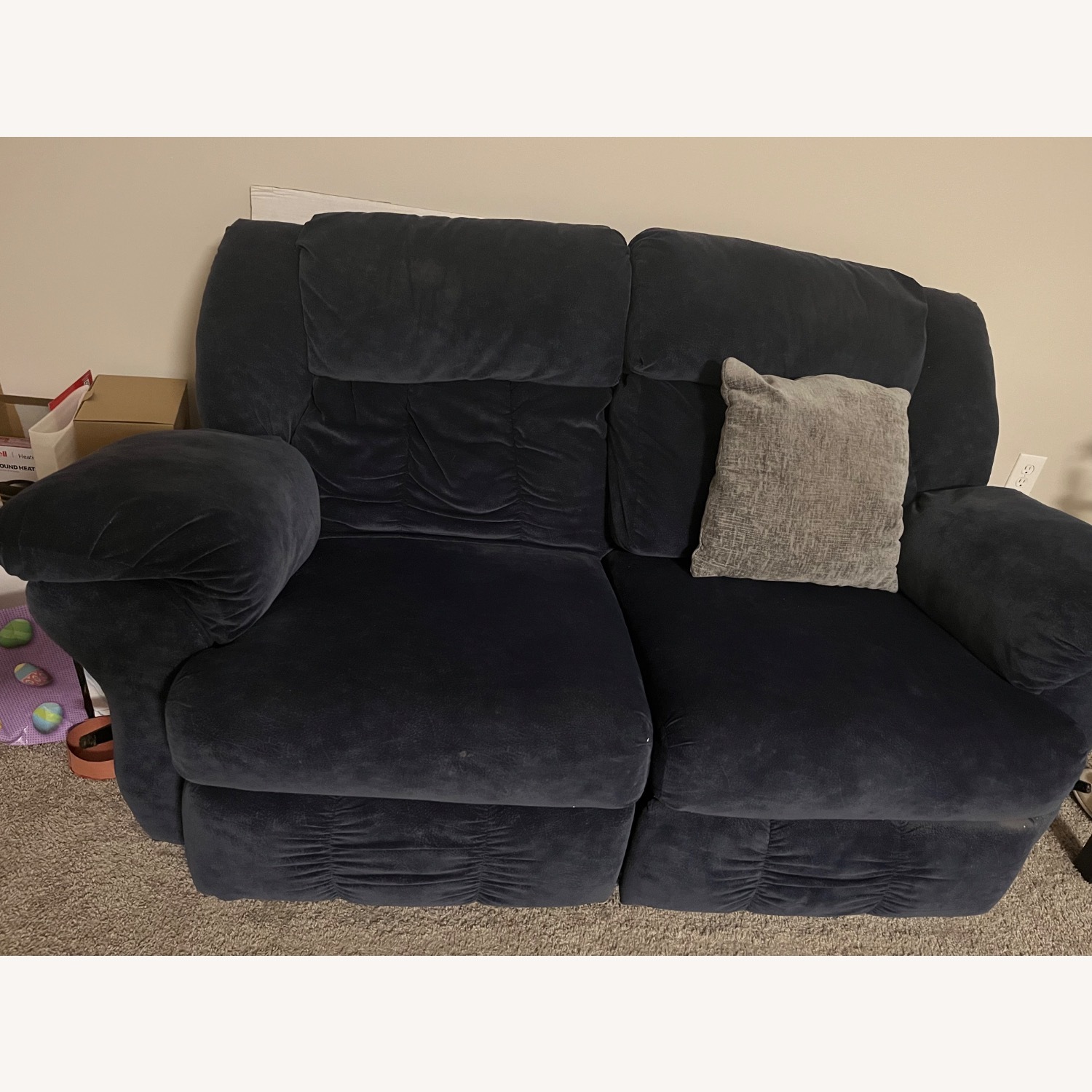Alco Furniture Blue Velvet 2 Seater Sofa - image-3