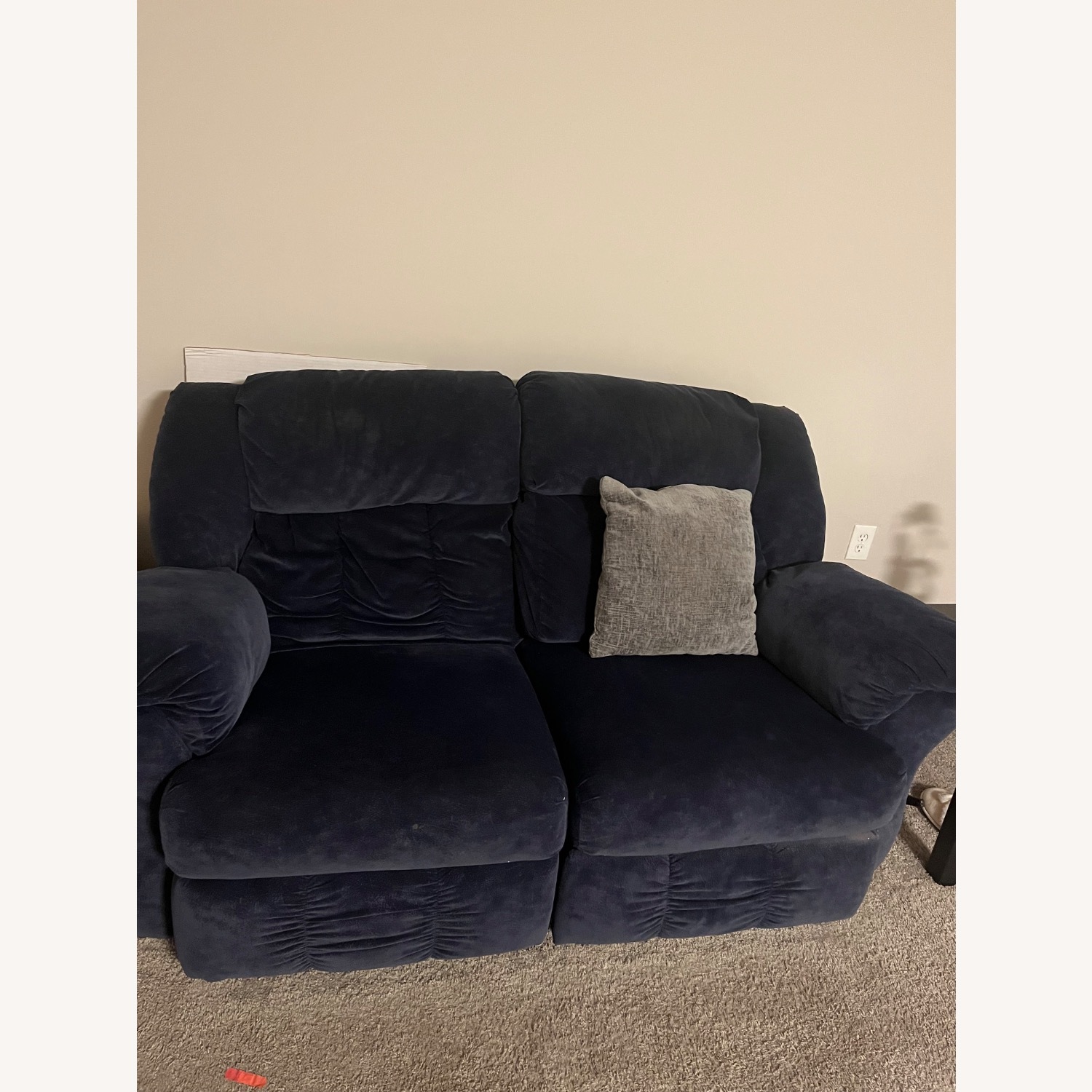 Alco Furniture Blue Velvet 2 Seater Sofa - image-2