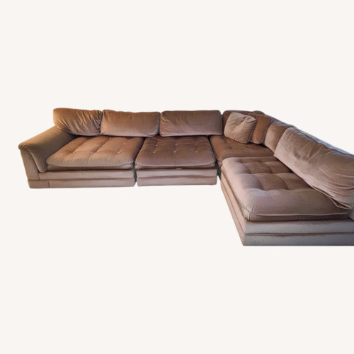 Used Pink Fabric 2 Piece Sectional for sale on AptDeco