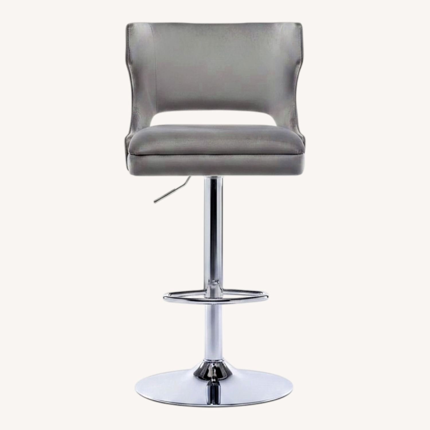 Amazon Light Gray Velvet Stool - image-0