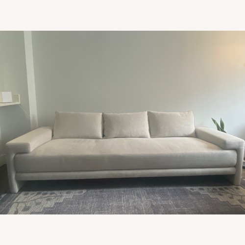 Used CB2 Camden 101" White Performance Fabric Sofa for sale on AptDeco