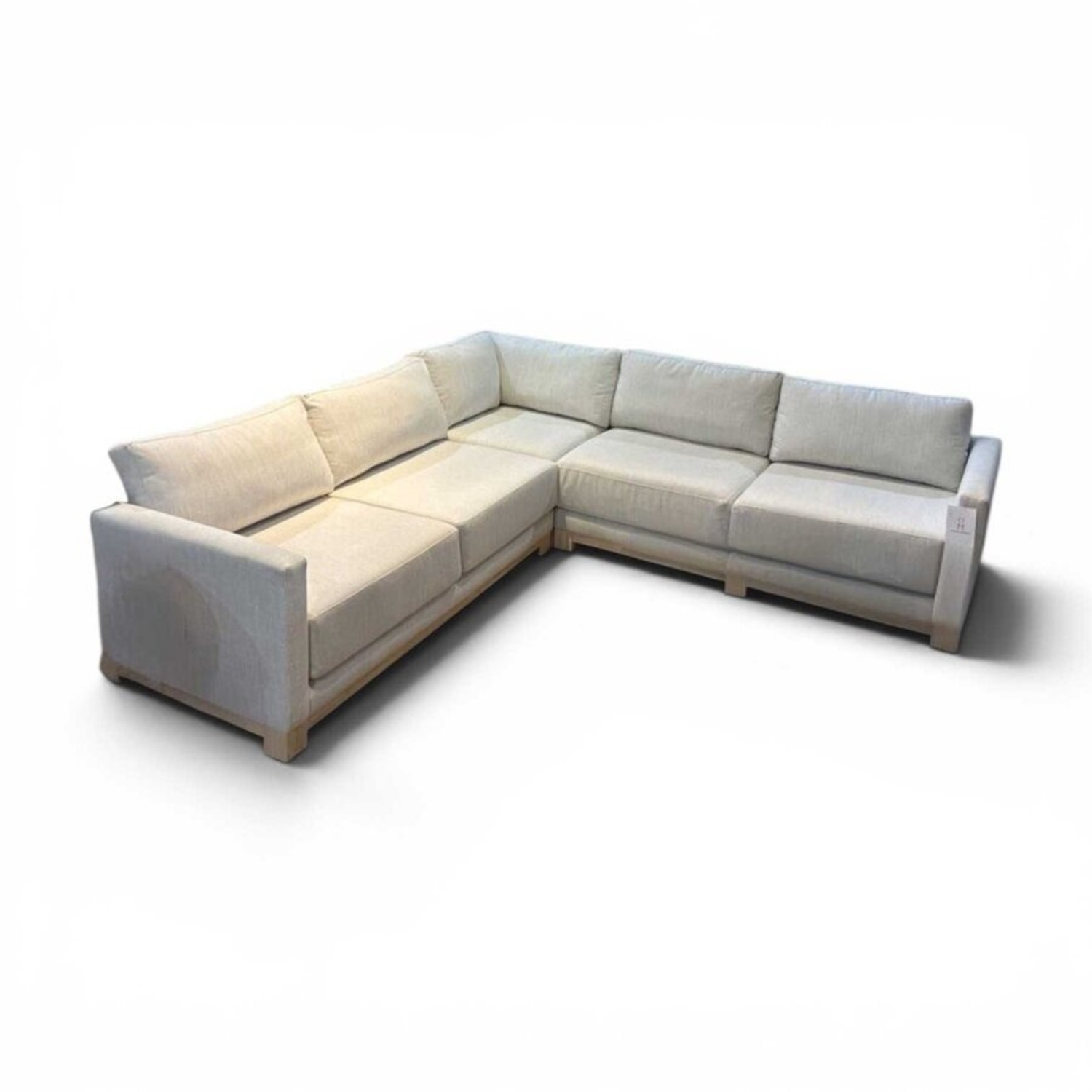 3pc L-Shape Fine Weave Sectional Off White - image-1