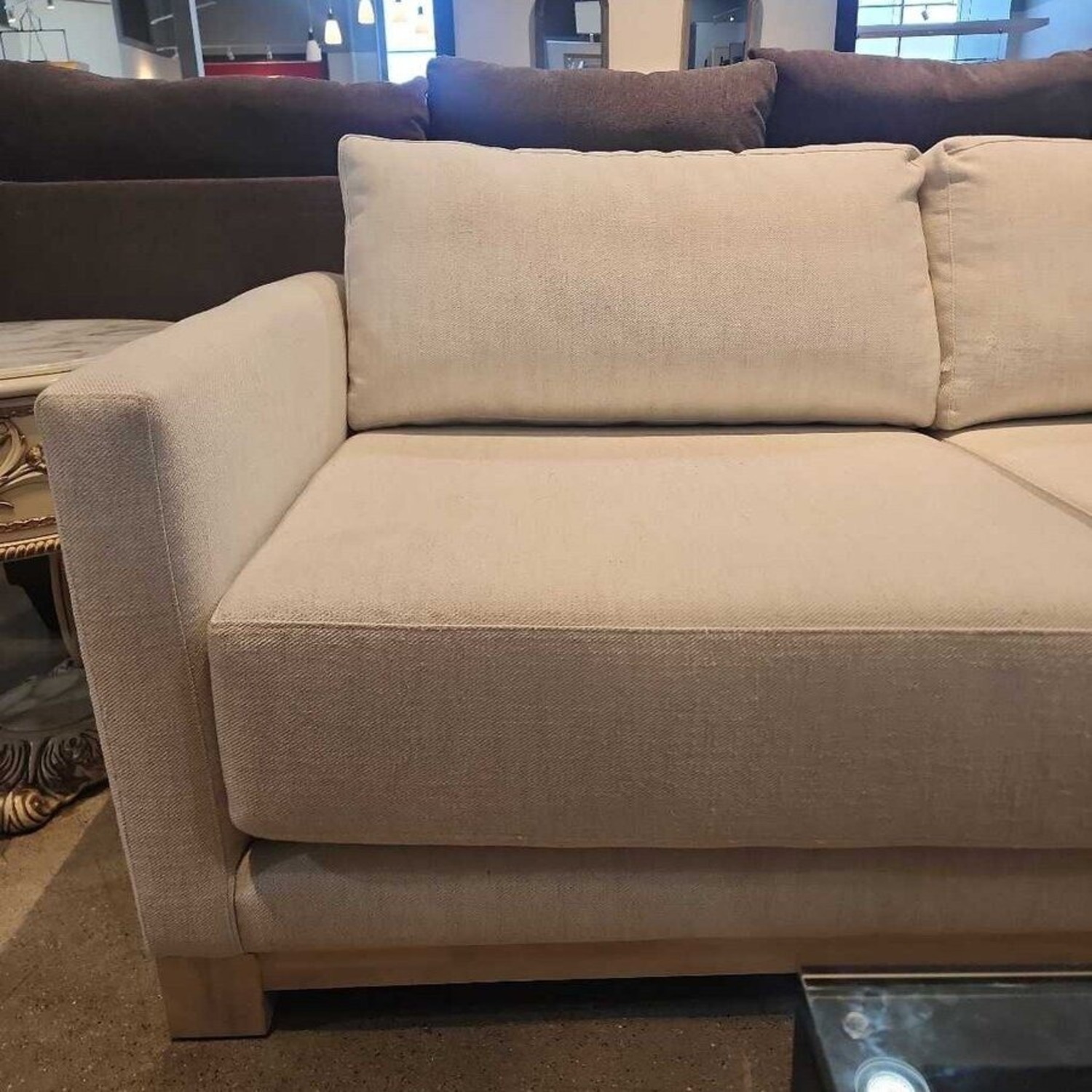 3pc L-Shape Fine Weave Sectional Off White - image-11
