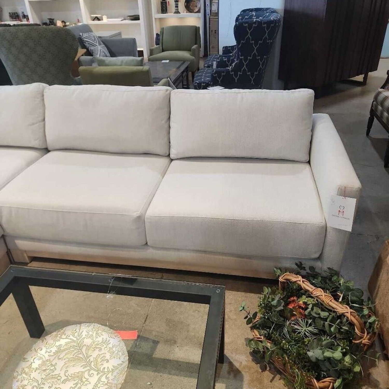 3pc L-Shape Fine Weave Sectional Off White - image-3