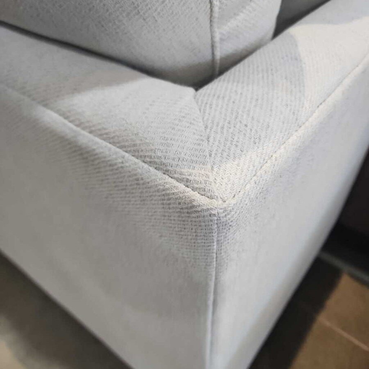 3pc L-Shape Fine Weave Sectional Off White - image-9